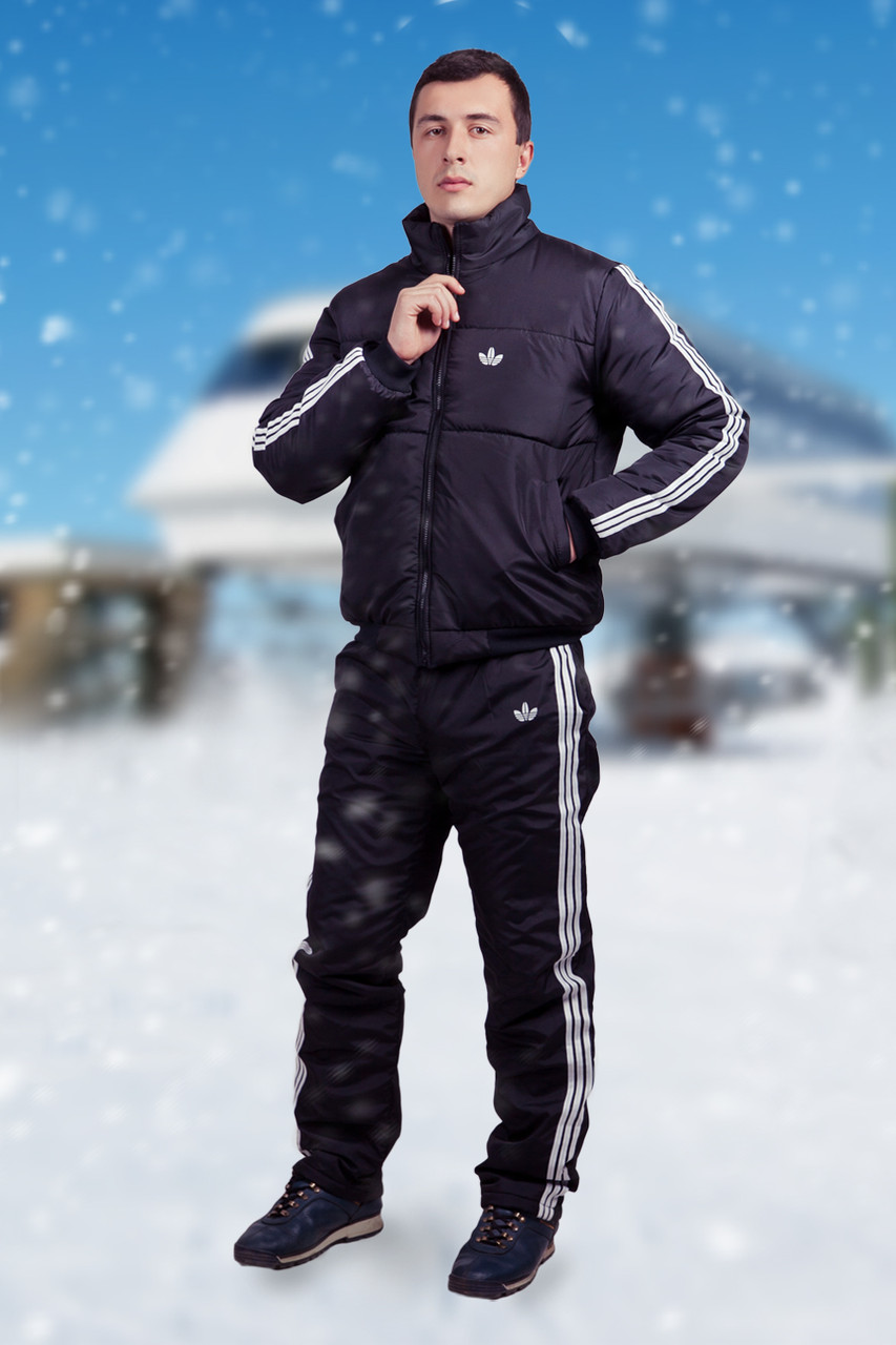 Зимний синтепоновый костюм мужской спортивный адидас