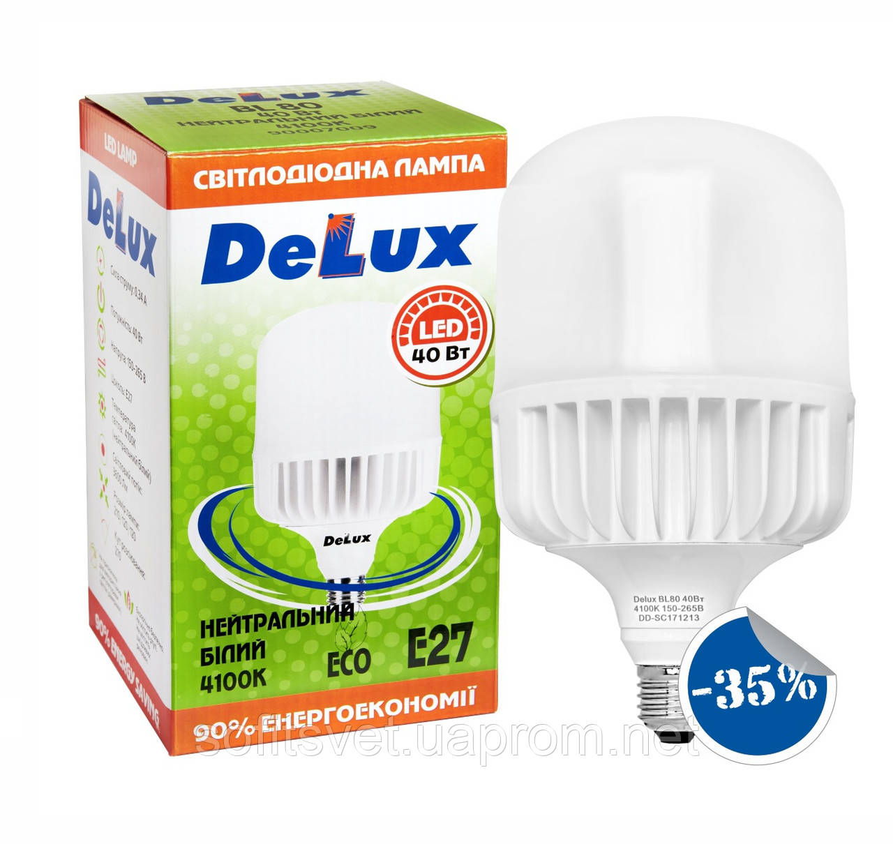 

Лампа светодиодная высокомощная Delux BL 80 40W E27 4100K