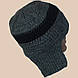 Мужская вязаная шапка - ушанка на подкладке цвета маренго и шарф-снуд, фото 4