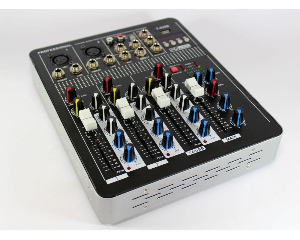 

Аудио микшер, музыкальный пульт Mixer BT4000 4ch.+BT