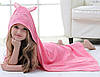 Детский халат с капюшоном розовый, фото 2