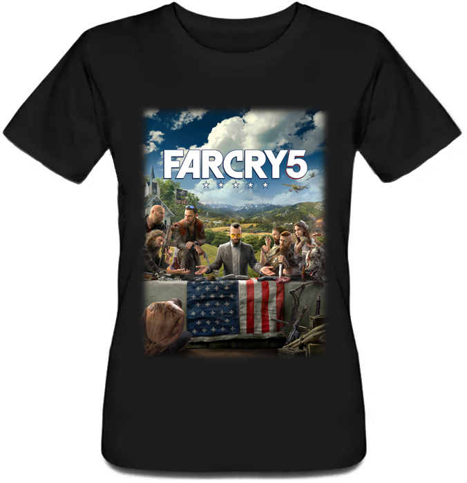 

Женская футболка Far Cry 5 (чёрная) S, Черный