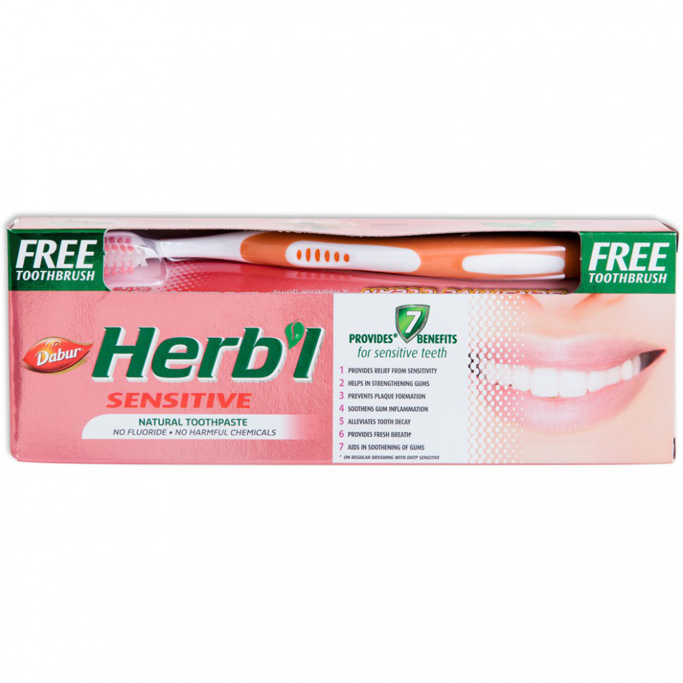 Зубная паста Дабур для чувствительных зубов (Dabur Herbl Sensitive) с зубной  щеткой, 150 г, цена 90 грн., купить в Киеве — Prom.ua (ID#728585165)