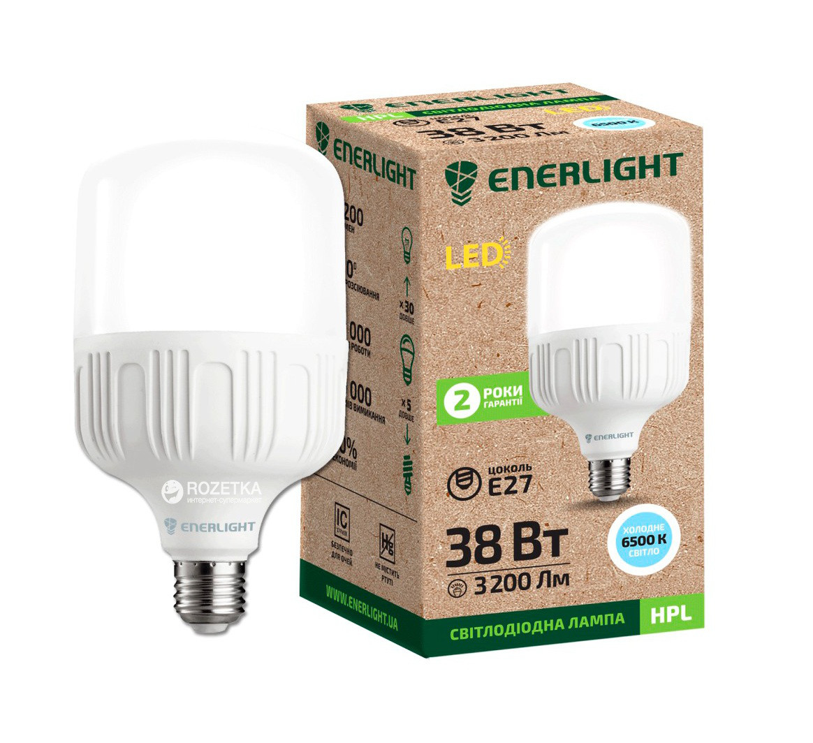 

Лампа светодиодная ENERLIGHT HPL 38Вт 6500K E27 Ш.К. 4823093502925