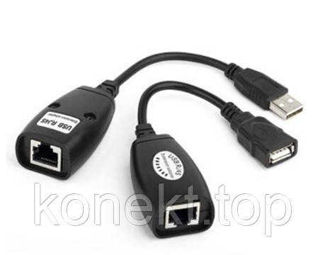 

Продовжувач USB 2.0 сигнала по F/UTP до 50 метров, RJ-45 to AM + RJ-45