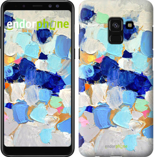 

Чехол на Samsung Galaxy A8 2018 A530F Холст с красками "2746u-1344-571", Серый