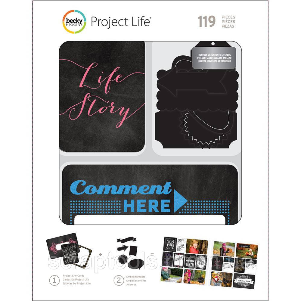 

Набор карточек Project Life , Chalk W/Chalkboard Stickers