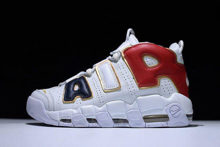 

Мужские кроссовки Supreme x Nike Air More Uptempo White-Black-Red (Топ реплика ААА+)