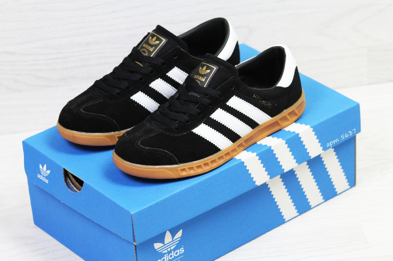 

Кроссовки Adidas Humburg,черно-белые 36р, Черно-белый