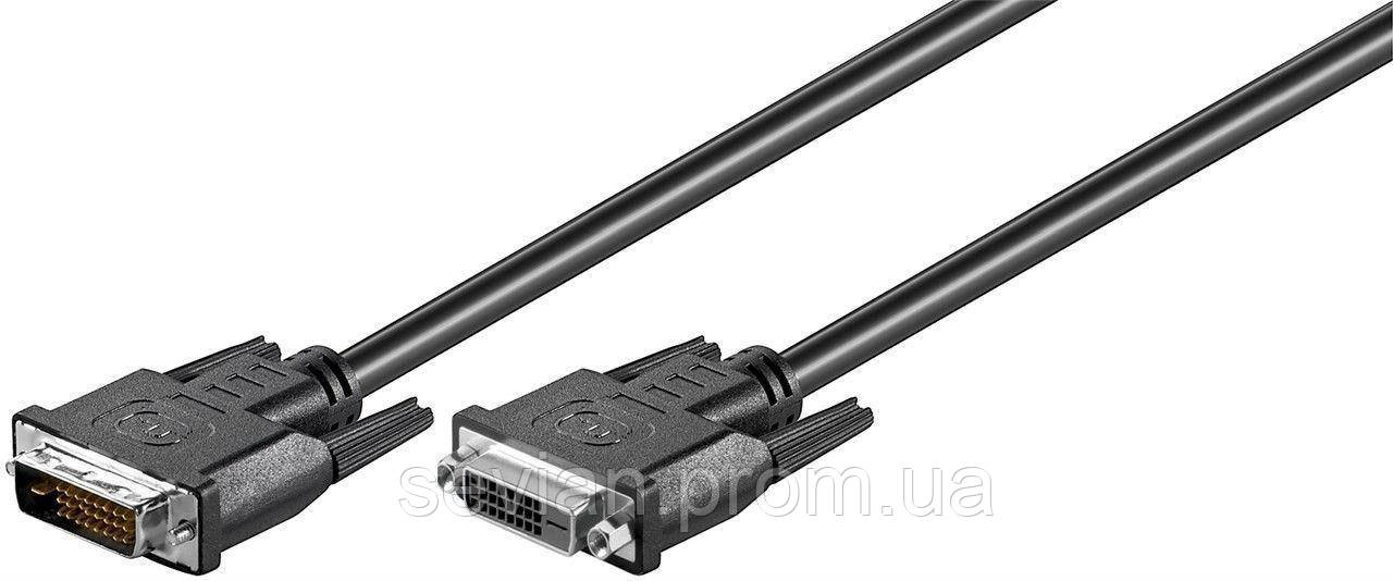 

Кабель монітора-подовжувач DVI M/F 2 м Goobay 24+1 DualLink 2xShielded Cu Черный(75.05.0855)