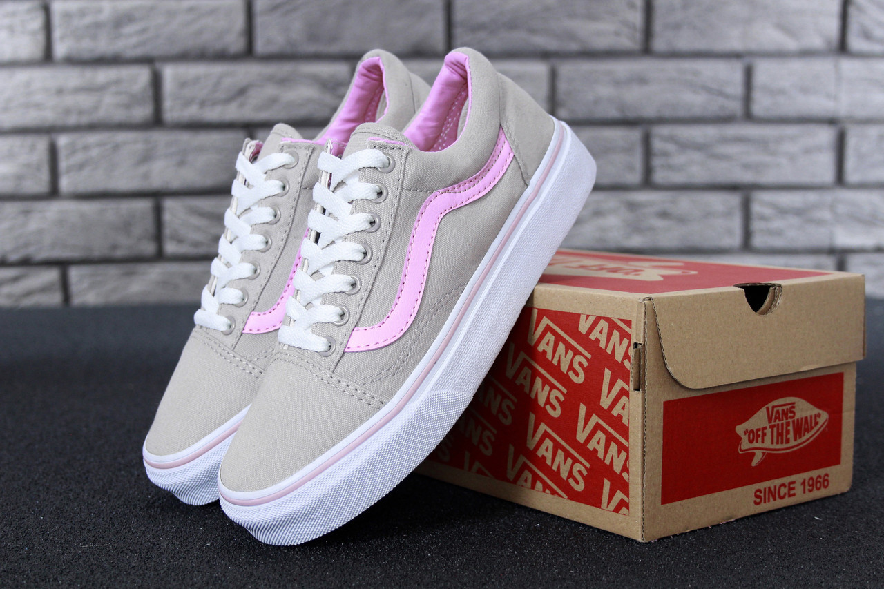 

Кеды женские в стиле Vans Old Skool код товара KD-11583. Серые с розовым 40