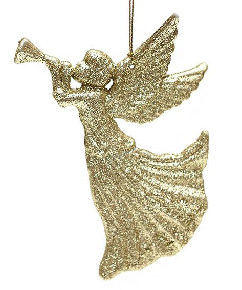 Елочное украшение Ангел 12см цвет - золото, пластик, в упаковке 45шт. (788-307)