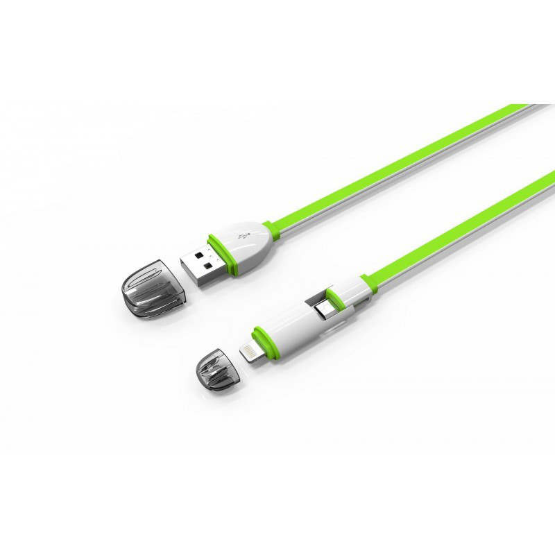 

Кабель для зарядки Ldnio LC82 2in1 MicroUSB+Lightning 1M (2.1A)