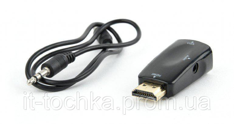 

Адаптер-преобразователь cablexpert ab-hdmi-vga-02 hdmi в vga и стерео-аудио