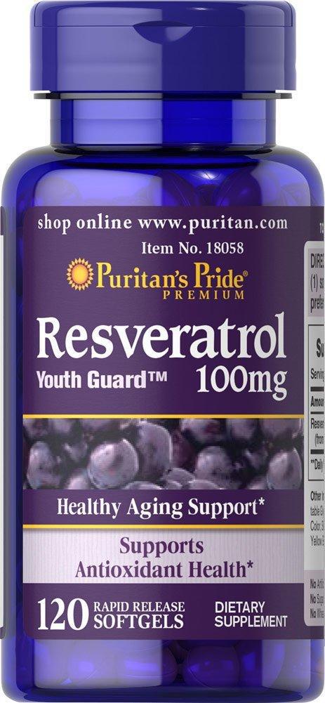 

Puritan's Pride Resveratrol 100 mg, Ресвератрол (120 капс.)