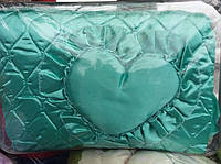 Покрывало атласное с подушками - изумрудного цвета, фото 1