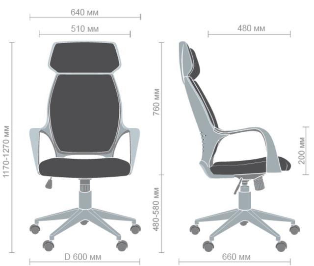 Кресло Concept белый/светло-серый (размеры)