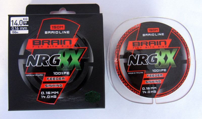 

Шнур Brain NRG 8X sinking, 200m, 0.16mm 14.0kg ц:brown, Коричневый