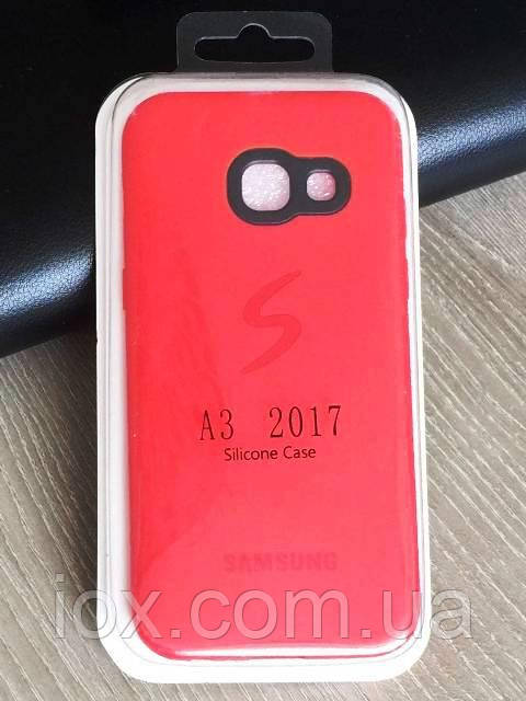 

Чехол-накладка Silicone Case для Samsung Galaxy A3 2017 / A320 Красный