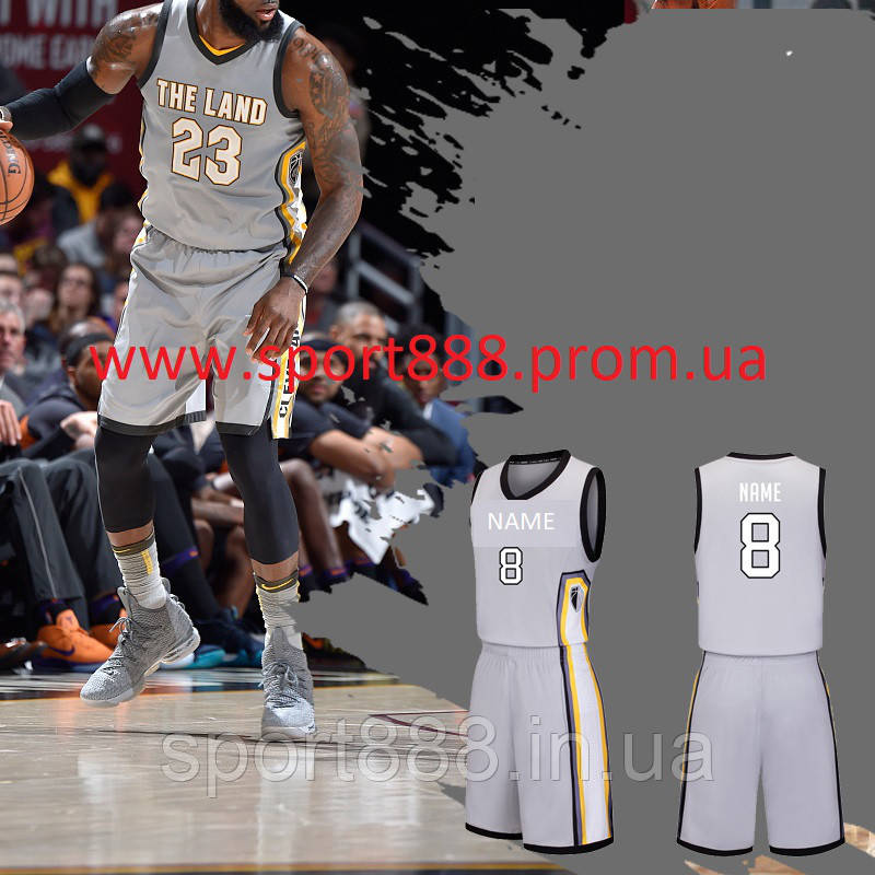 

Форма серая Lebron James №23 (майка+шорты) Cleveland Cavaliers The Land