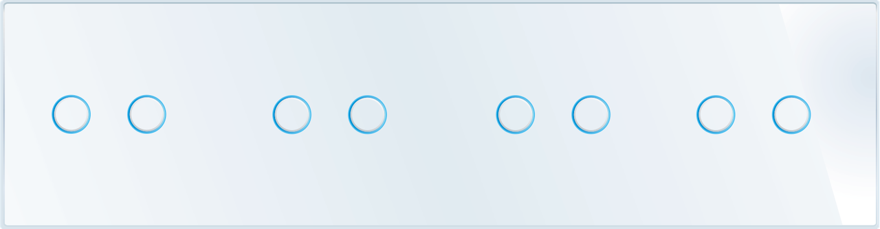 СЕНСОРНЫЙ ВЫКЛЮЧАТЕЛЬ LIVOLO НА ВОСЕМЬ (2+2+2+2) КАНАЛОВ, ЦВЕТ БЕЛЫЙ, СТЕКЛО (VL-C708-11)