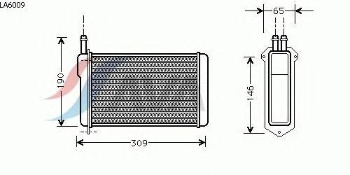 

Радиатор отопителя ВАЗ 2108, 09, 099, ТАВРИЯ, AVA COOLING, LA6009