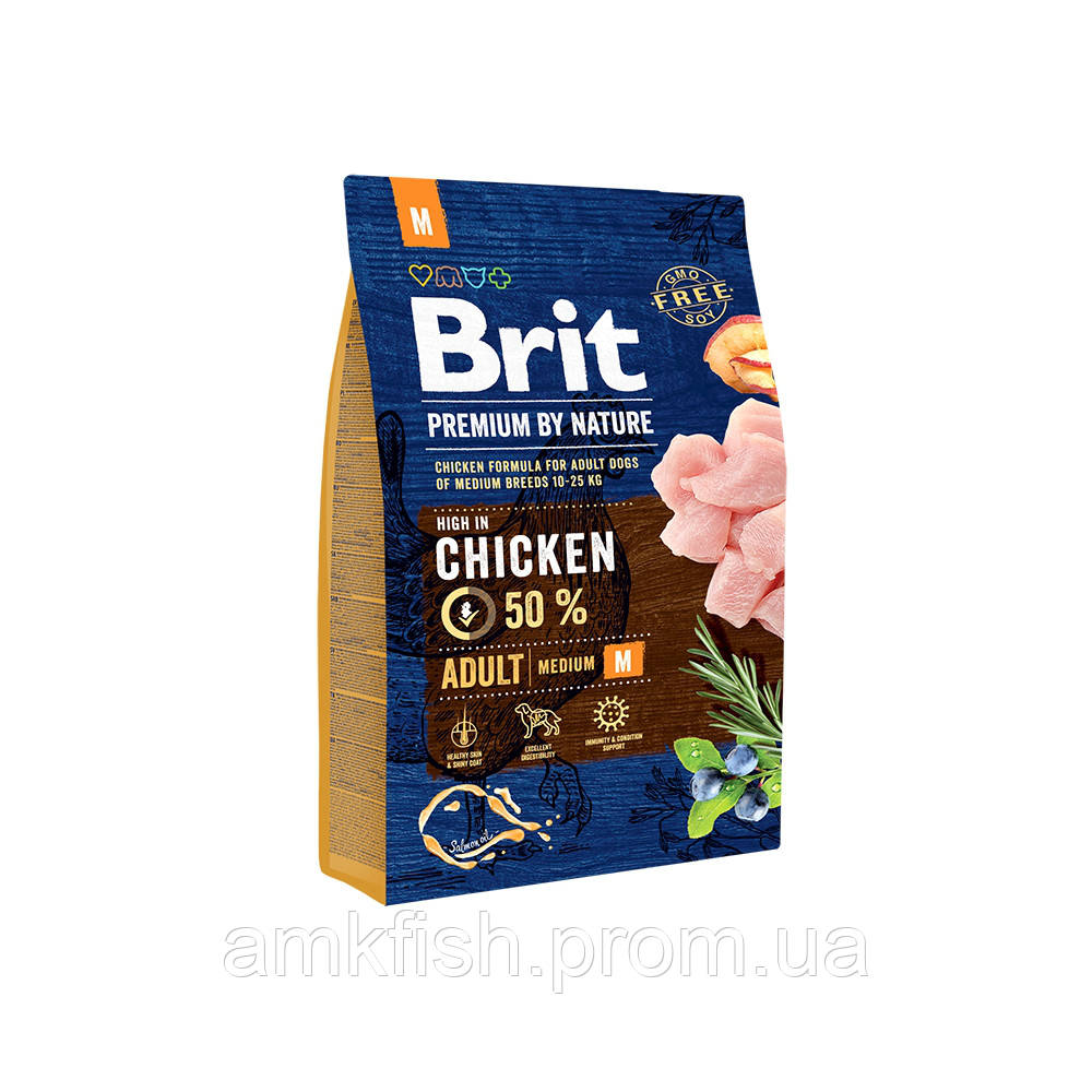 

Brit Premium by Nature Adult M корм для собак средних пород, 3кг