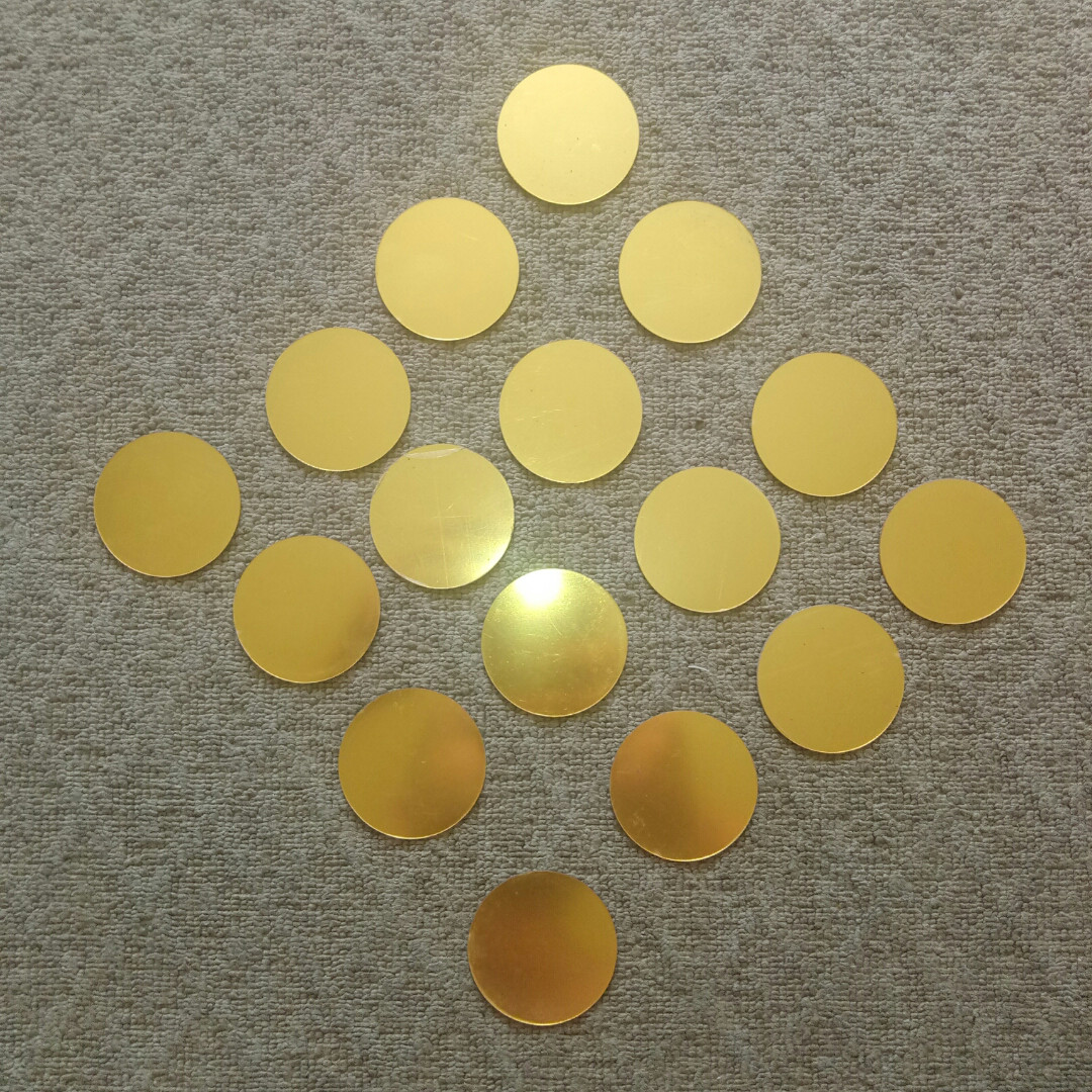 

Пластиковые наклейки, украшения стены наклейки "зеркальные круги золотые 50шт набор" (5см диаметр)