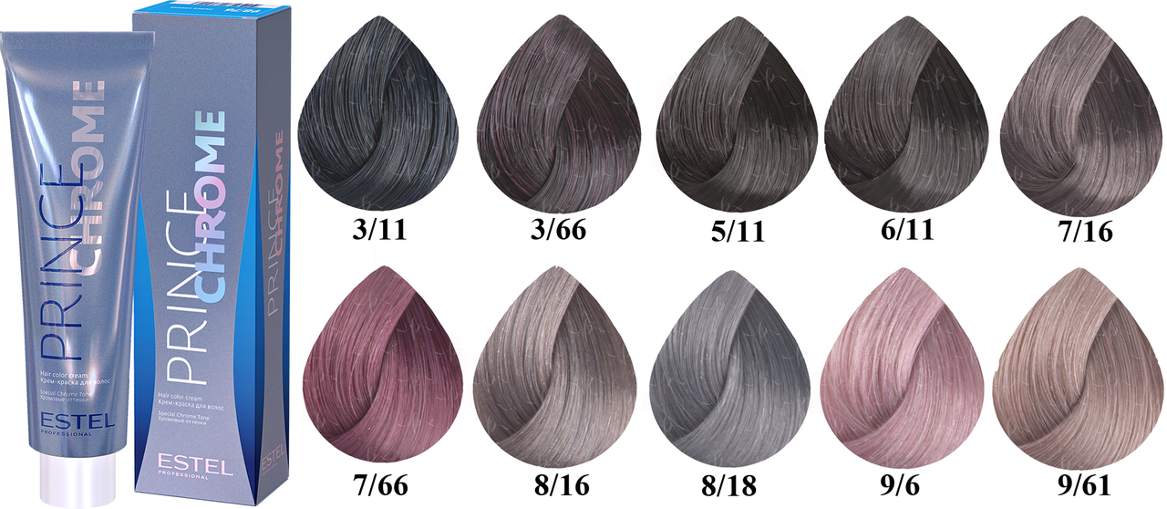 Профессиональная крем-краска для волос Estel Prince Chrome 100 мл, цена 115  грн - Prom.ua (ID#753691520)