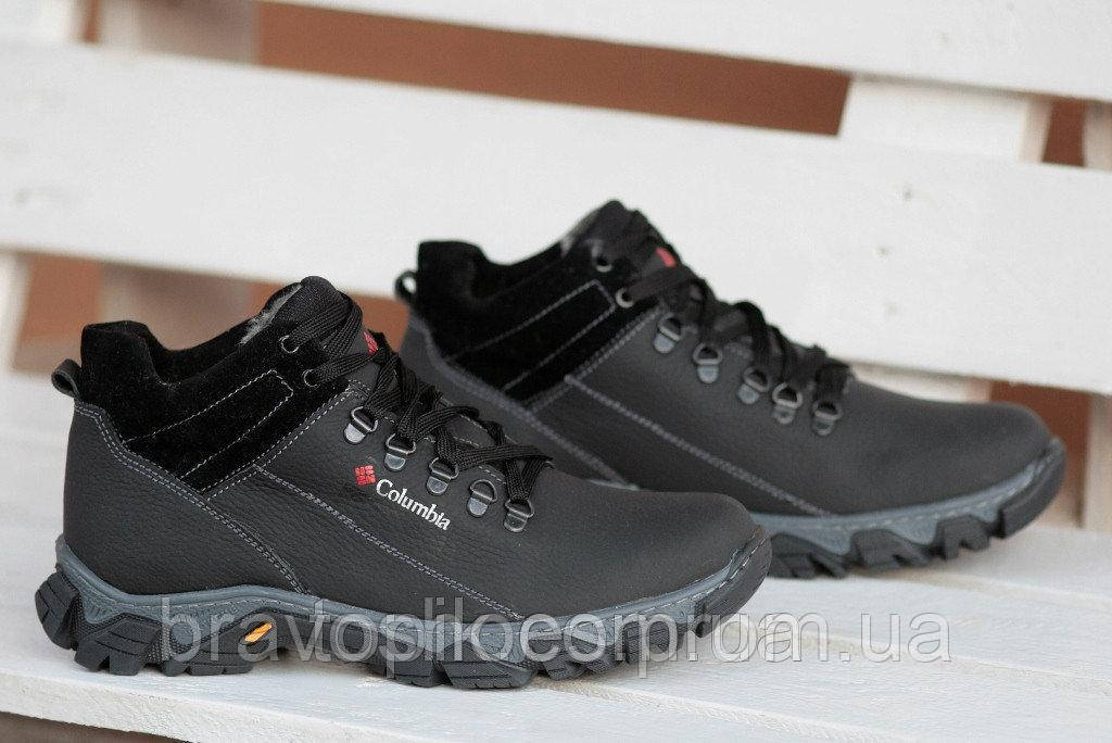 

Ботинки спортивные полуботинки зимние кожа мужские черные (Код: Б184а) 41