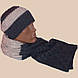 Мужская вязаная шапка (утепленный вариант) и шарф-петля, фото 4