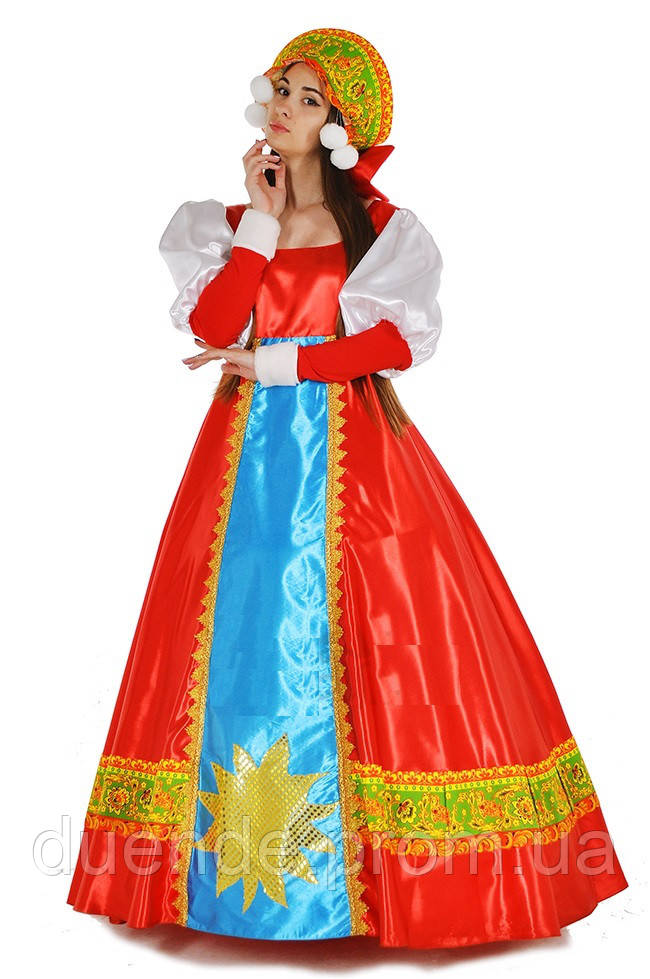 Масленица женский карнавальный костюм с кокошником / BL - ВЖ291