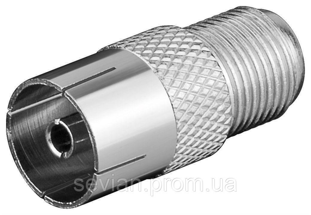 

Перехідник антенний RF:F-Coaxial F/F Goobay 75 Ohm адаптер прямий 5 шт (75.01.1840)