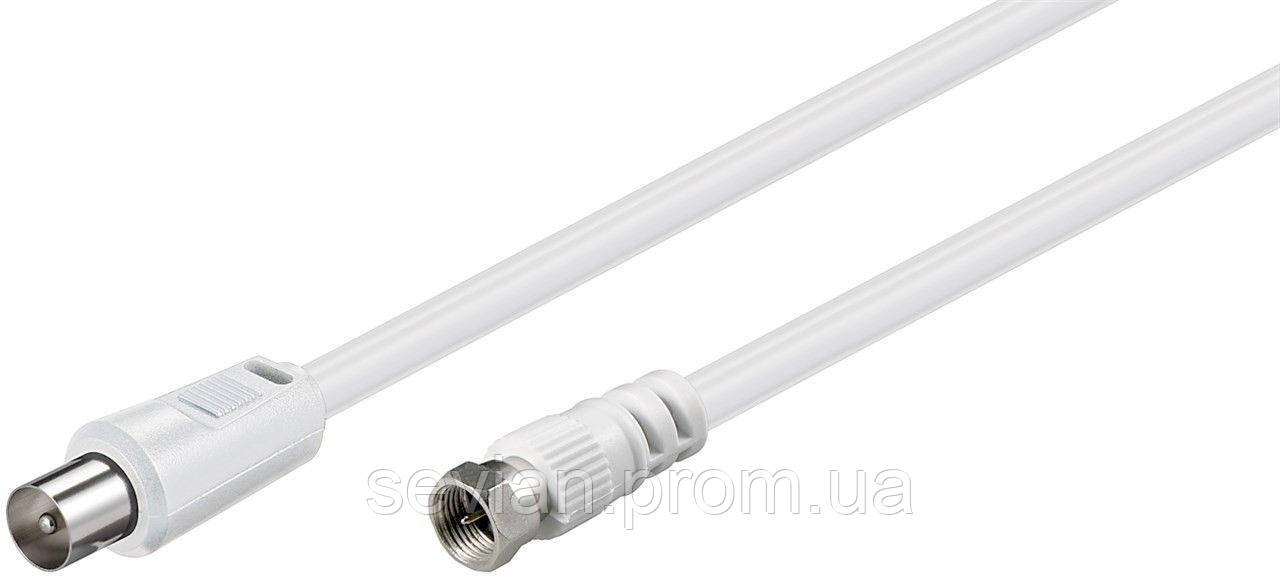 

Кабель антенний RF:F-Coaxial M/M Goobay 1.5 м 75 Ohm 2xShielded D=5.0мм Белый(75.01.1726)