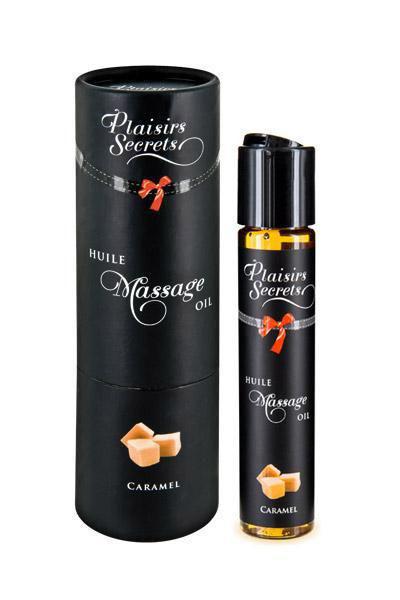 

Массажное масло Plaisirs Secrets Caramel (59 мл) с афродизиаками, съедобное, подарочная упаковка