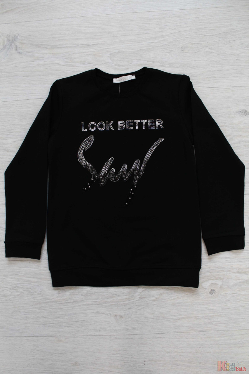 

Кофточка черная свободная "Look better" со стразами (122 см.) NK Unsea 8690000062379, Черный