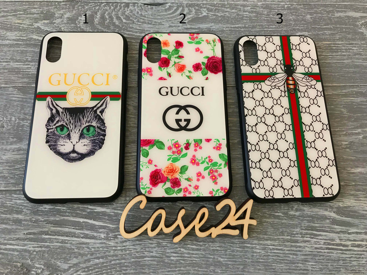 

Чехол Nice для Apple iPhone X Gucci (3 вида), Разные цвета