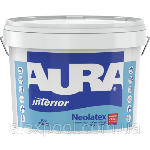 

Aura Neolatex 5 л, белая - Краска износостойкая глубокоматовая интерьерная водно-дисперсионная, Белый