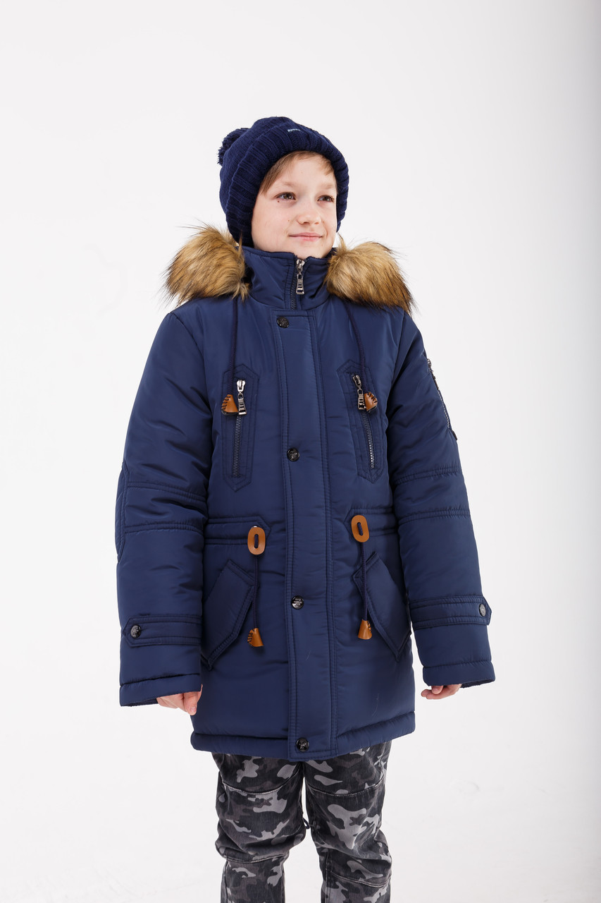 

Зимняя куртка для мальчика интернет магазин 32-42 синий
