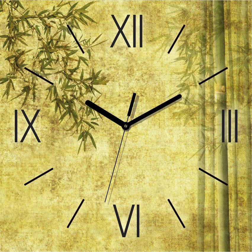 

Часы настенные Зеленый Бамбук квадратные