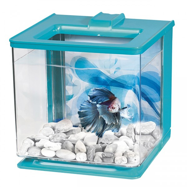 

Аквариум Marina «Betta EZ Care» бирюзовый, прямой 16x16x16 см 2,5 л. (13359.)