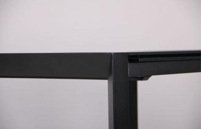 Стол обеденный раскладной Санторини B179-70 черный/стекло антрацит (фото 11.1)