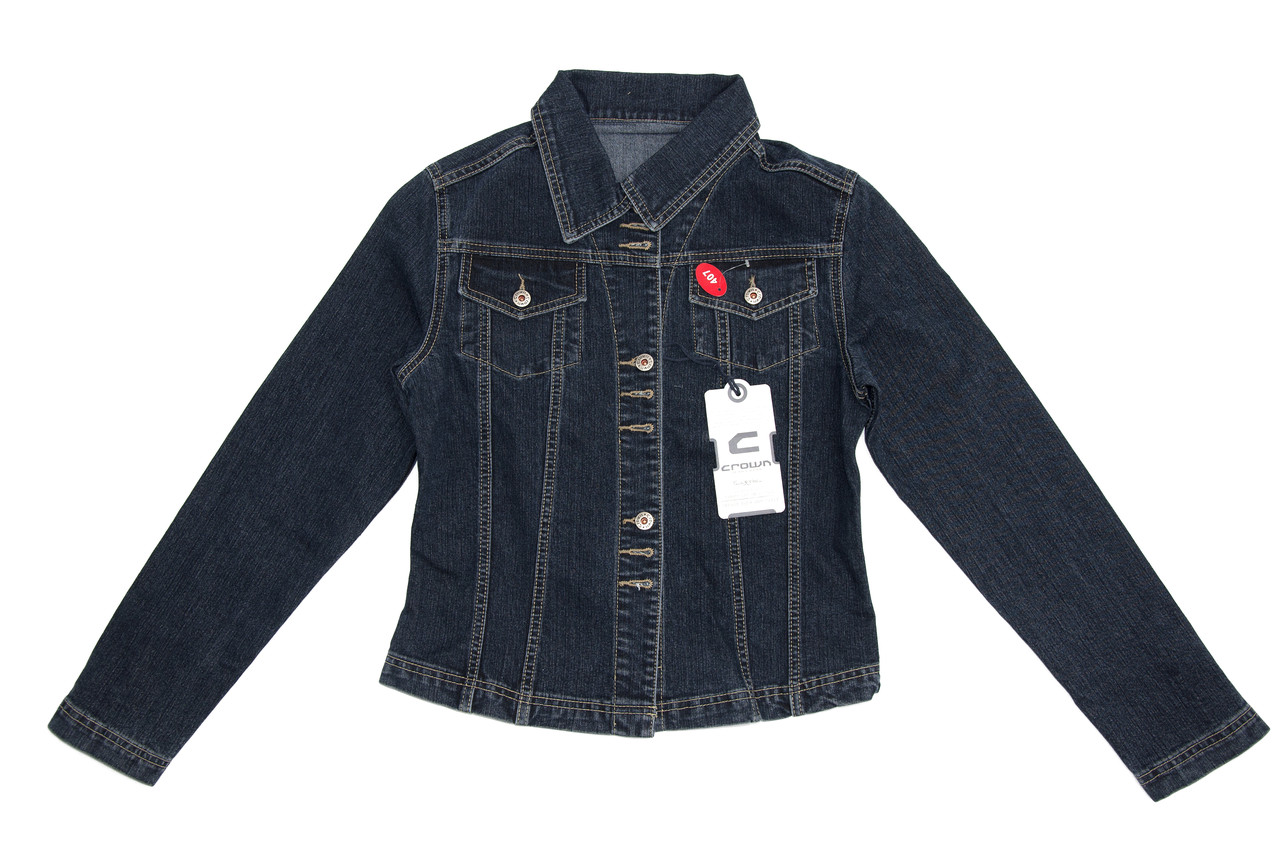 

Пиджак женский джинсовый Crown Jeans модель 407 (LADY), Тёмно-синий