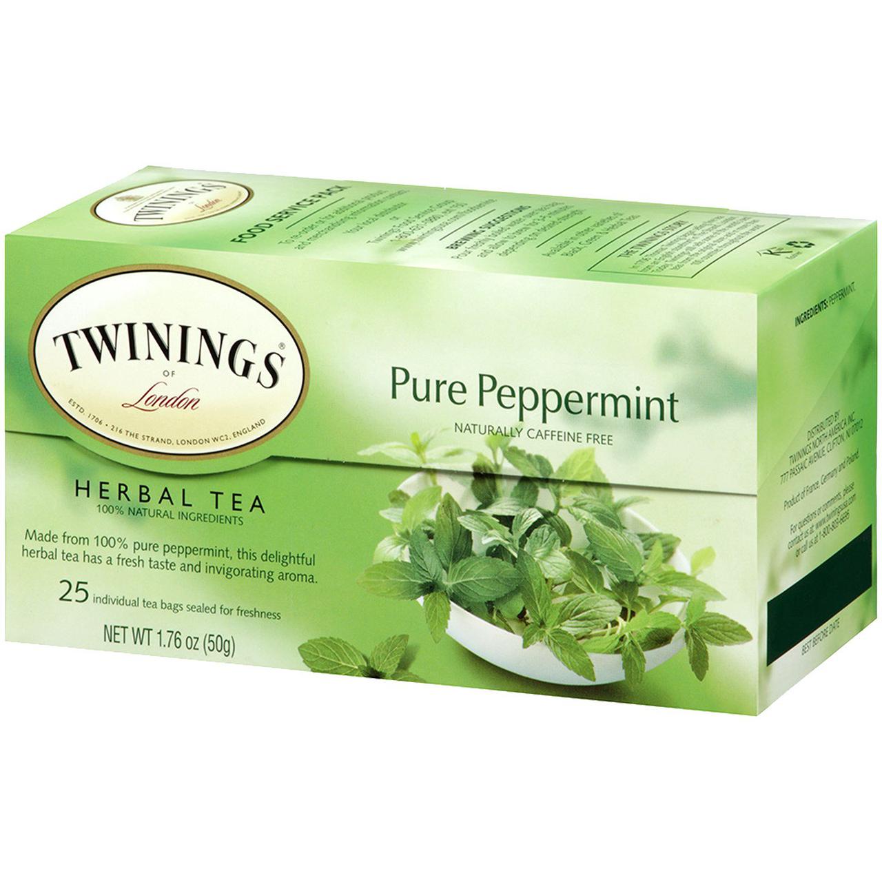 

Twinings, Травяной чай, чистая перечная мята, без кофеина, 25 чайных пакетиков, 50 г (1,76 унции)