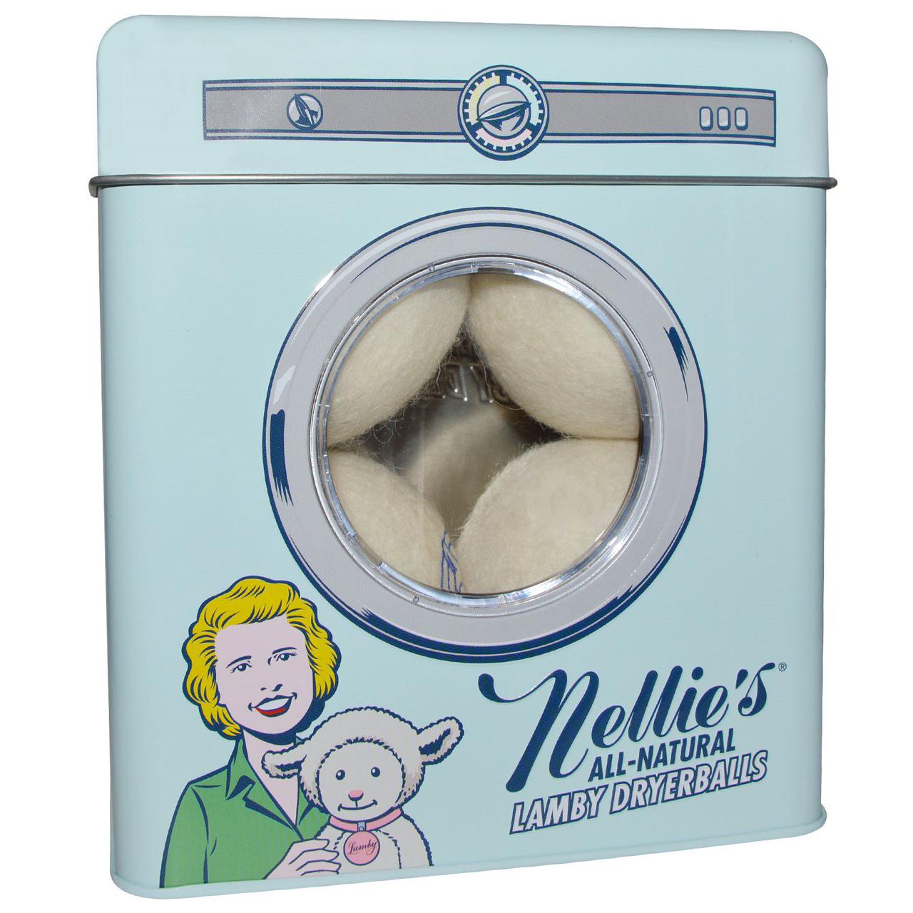 

Nellie's, Сушильные шарики из овечьей шерсти, упаковка из 4 штук