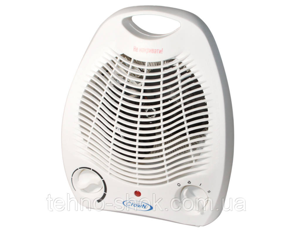 

Тепловентилятор электрический Crown HF-1705 White, 2000W обогреватель напольный