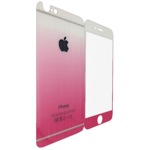 

Защитное стекло for Apple iPhone 6/6S радуга градиент back/front pink/white