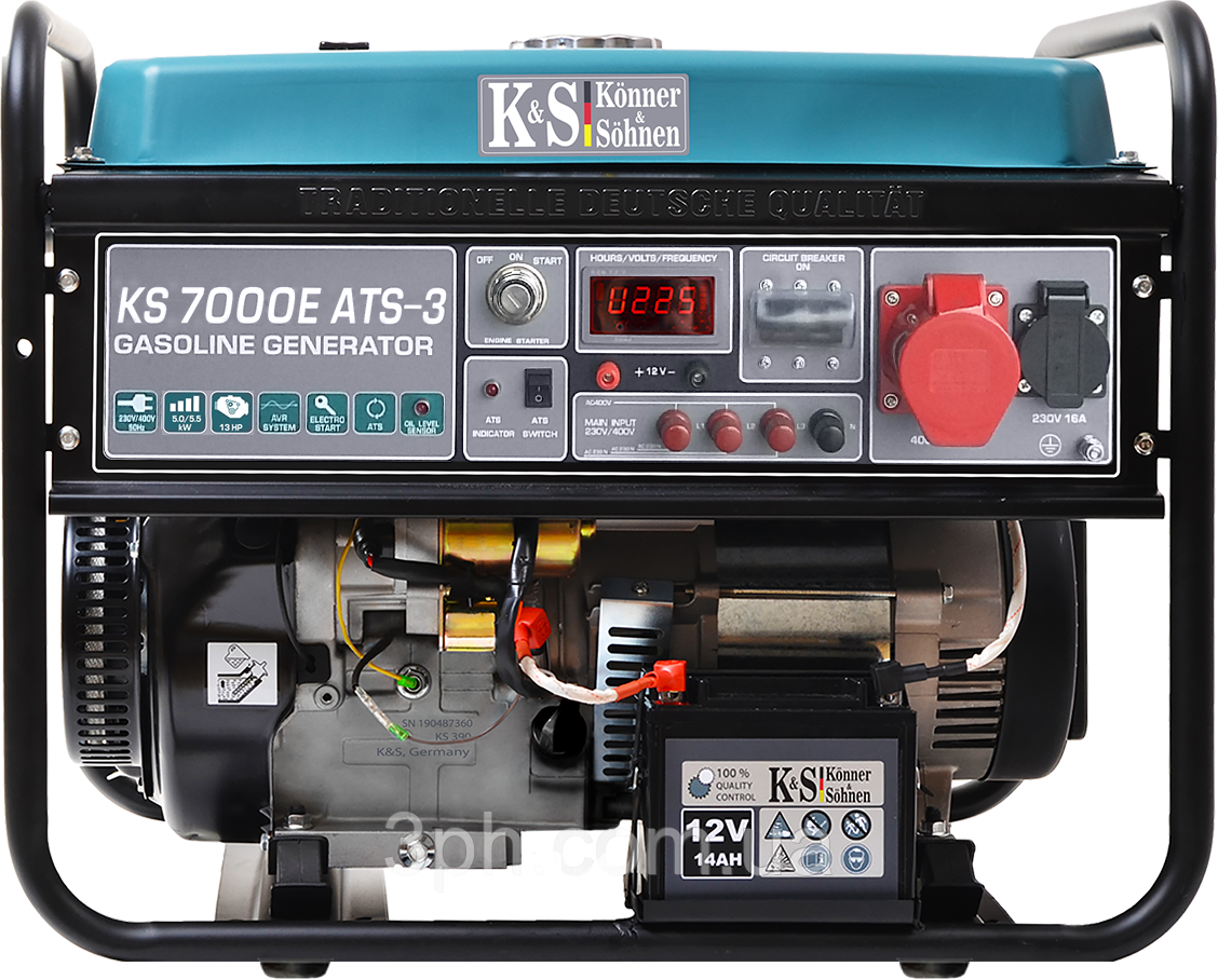 Бензиновый генератор Konner&Sohnen KS 7000E-3 ATS (5,5 кВт)