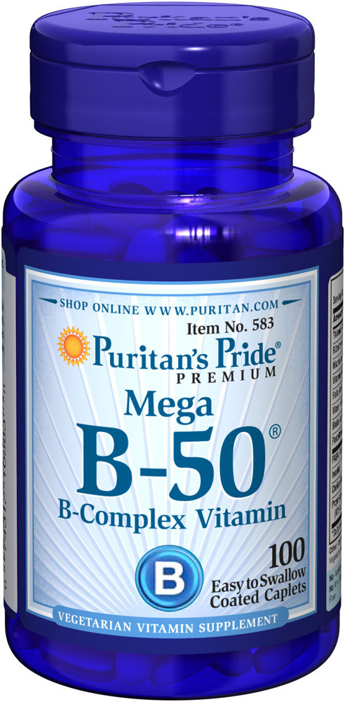 

Комплекс витаминов группы В В compКомплекс B-50, Puritan's Pride Vitamin B-50® Complex, 100 таблеток