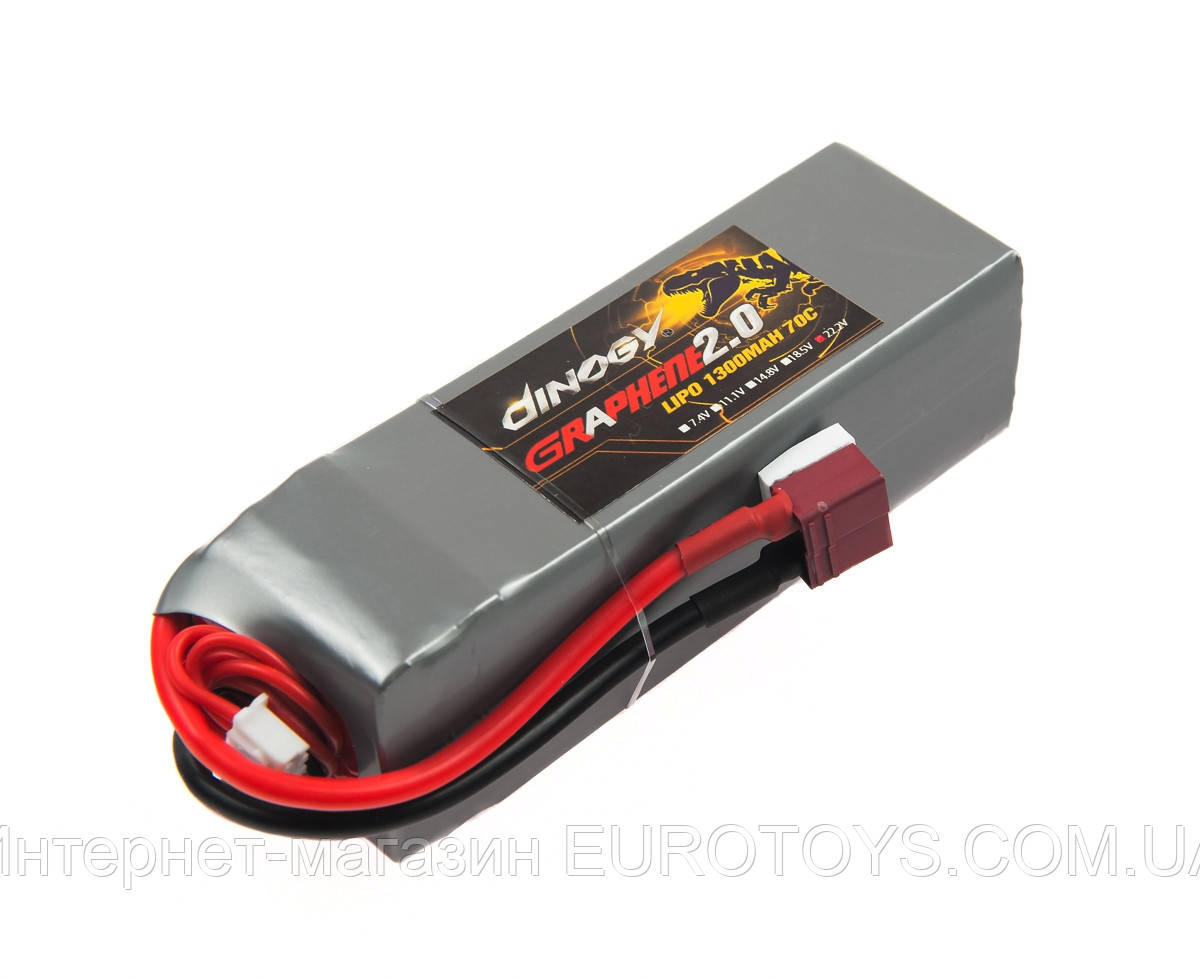 

Аккумулятор Dinogy G2.0 Li-Pol 1300mAh 22.2V 6S 70C 31x35x105мм T-Plug